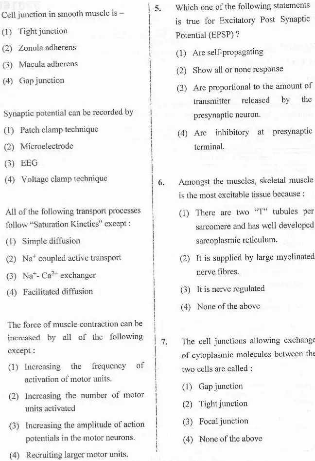 RPSC Asst. Professor Biophysics 2020 question paper page 1 instructions scan PDF download. Includes exam details like paper code, marks, time, and bilingual instructions.