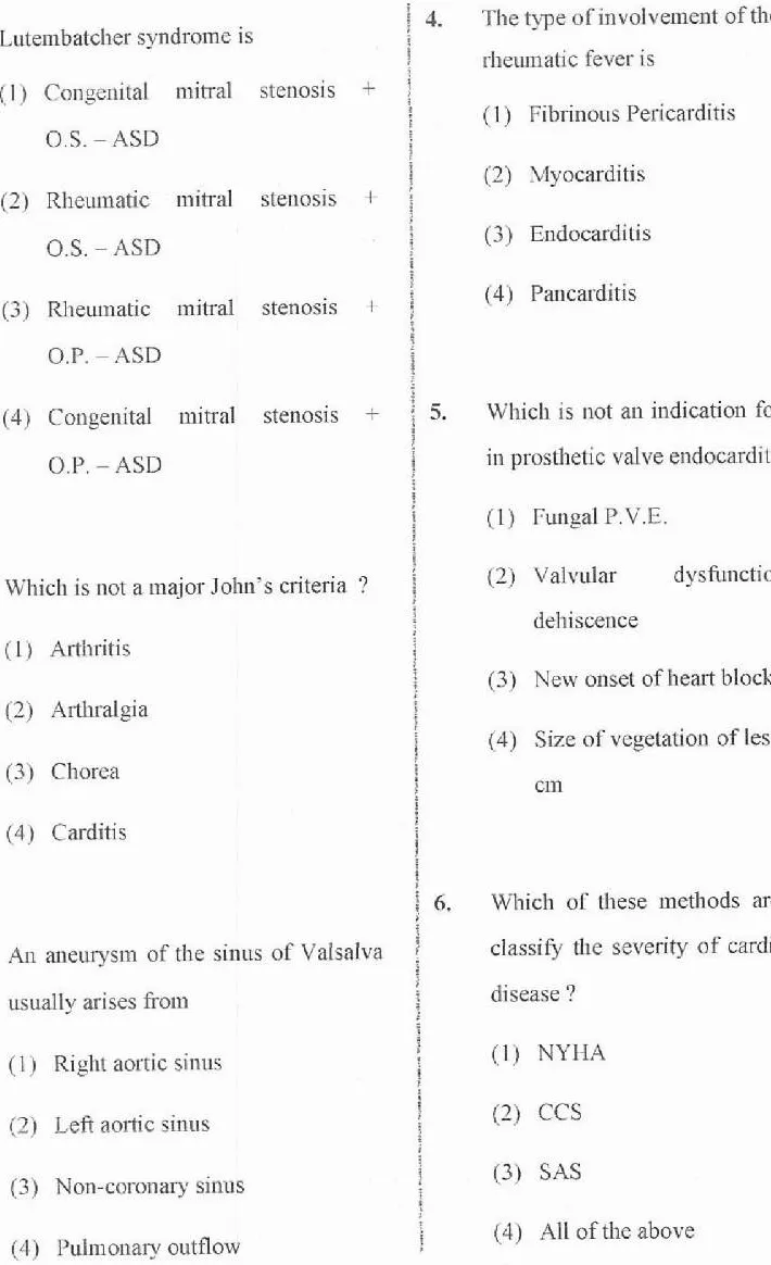 RPSC Asst. Professor Cardio Vascular Thoracic Surgery 2020 question paper page 1 instructions scan PDF download