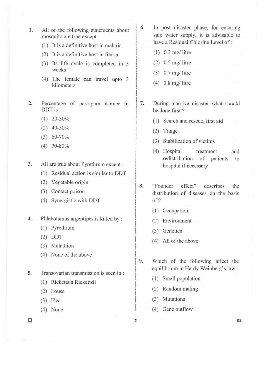 RPSC Asst. Professor Community Medicine 2020 question paper page 1 instructions scan PDF download