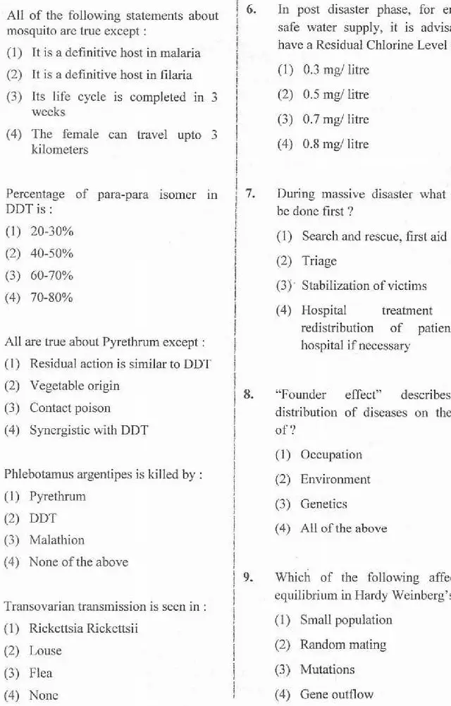 RPSC Asst. Professor Community Medicine 2020 question paper page 1 instructions scan PDF download