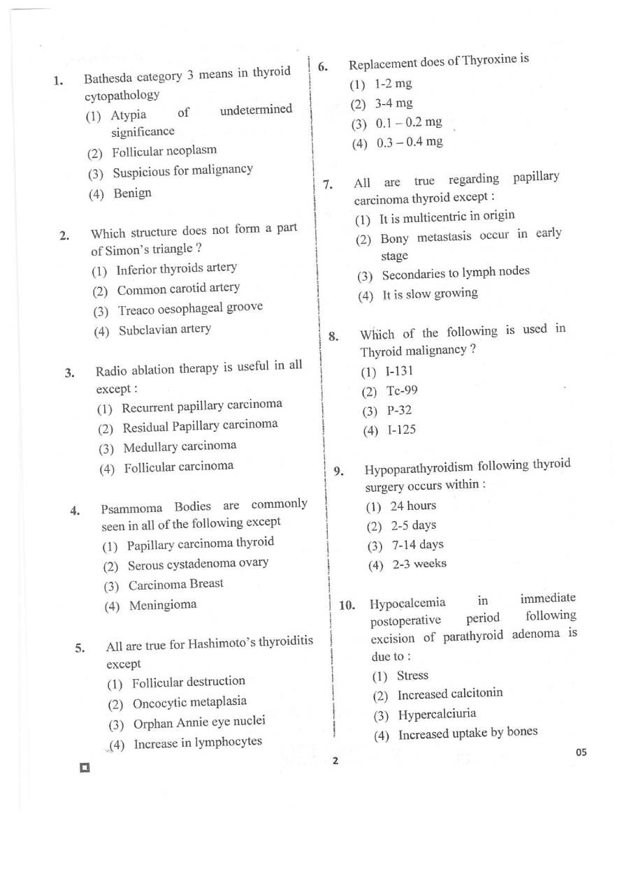 RPSC ASST. PROFESSOR General Surgery 2020 question paper page 1 instructions scan PDF download