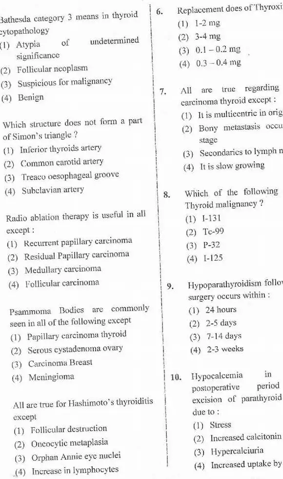 RPSC ASST. PROFESSOR General Surgery 2020 question paper page 1 instructions scan PDF download