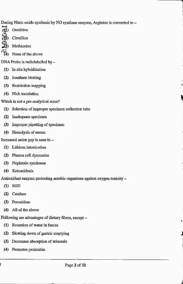 RPSC Asst. Professor Biochemistry 2021 question paper page 1 instructions scan PDF download. Includes exam header, booklet number, marks, time, and candidate instructions in English and Hindi.