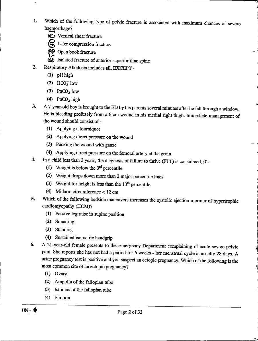 RPSC Asst. Professor Medical Edu. 2021 Emergency Medicine question paper page 1 instructions scan PDF download