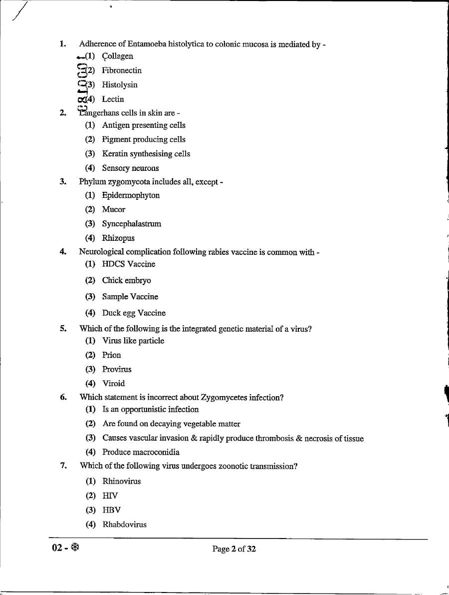 RPSC Asst. Professor (Medical Edu.) 2021 Microbiology question paper page 1 instructions scan PDF download