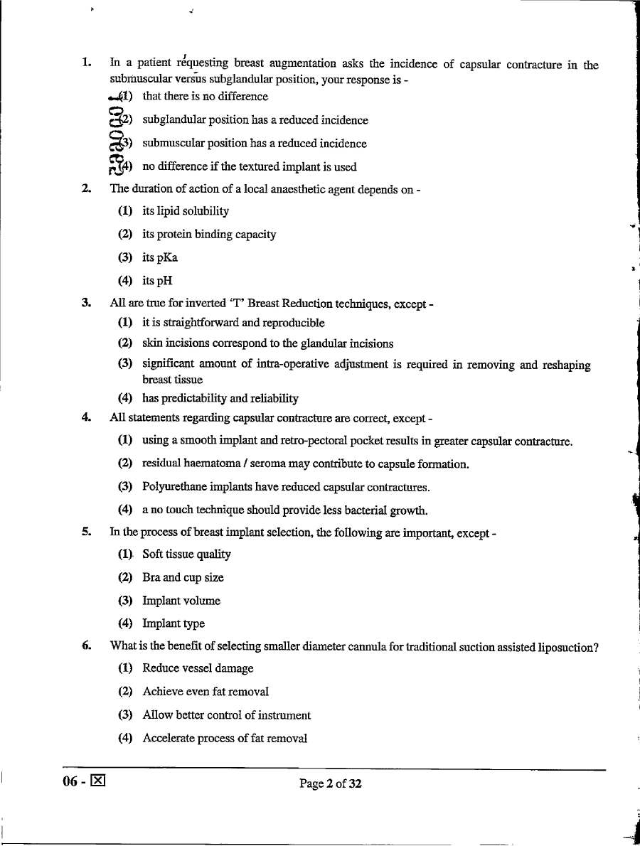 RPSC Asst. Professor Medical Edu. 2021 Plastic & Reconstructive Surgery question paper page 1 instructions scan PDF download
