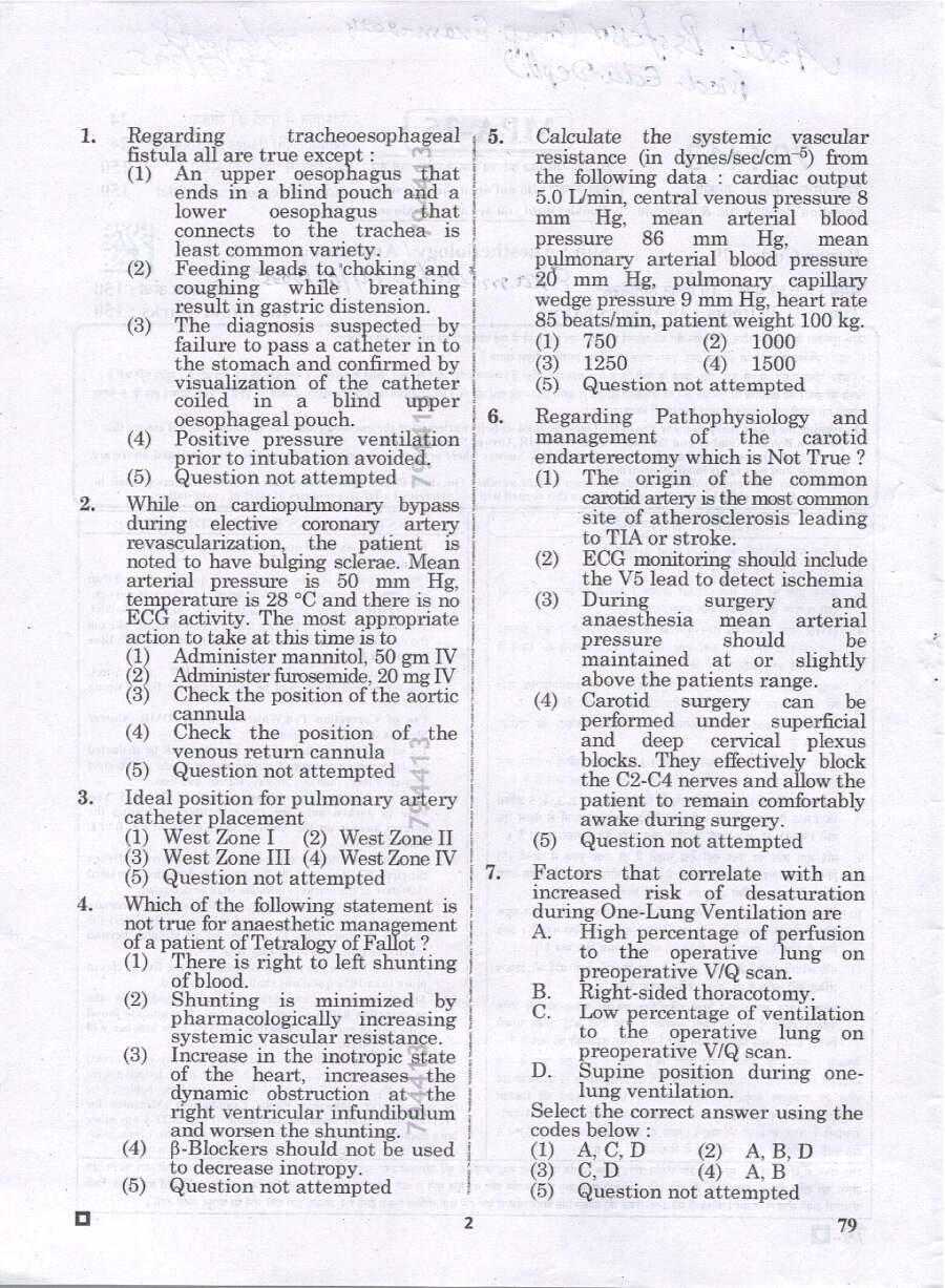 RPSC Asst. Professor Anesthesiology 2024 question paper page 1 instructions scan PDF download