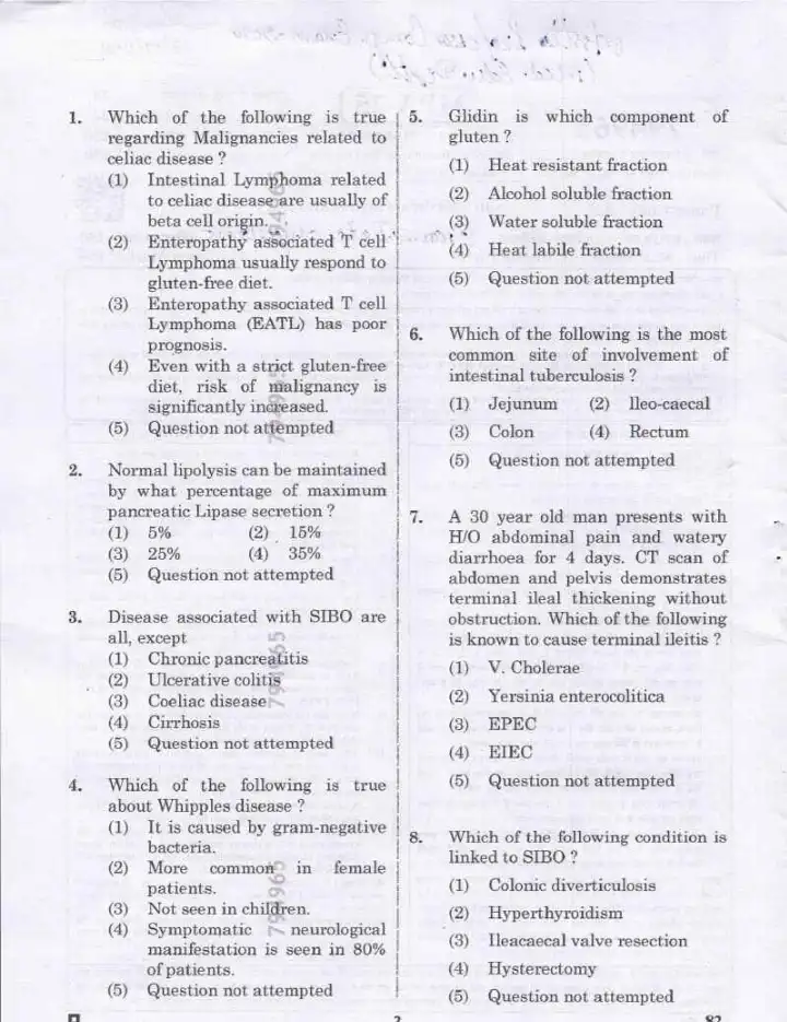 RPSC Asst. Professor Medical Edu. 2024 Medical Gastroenterology question paper page 1 instructions scan PDF download