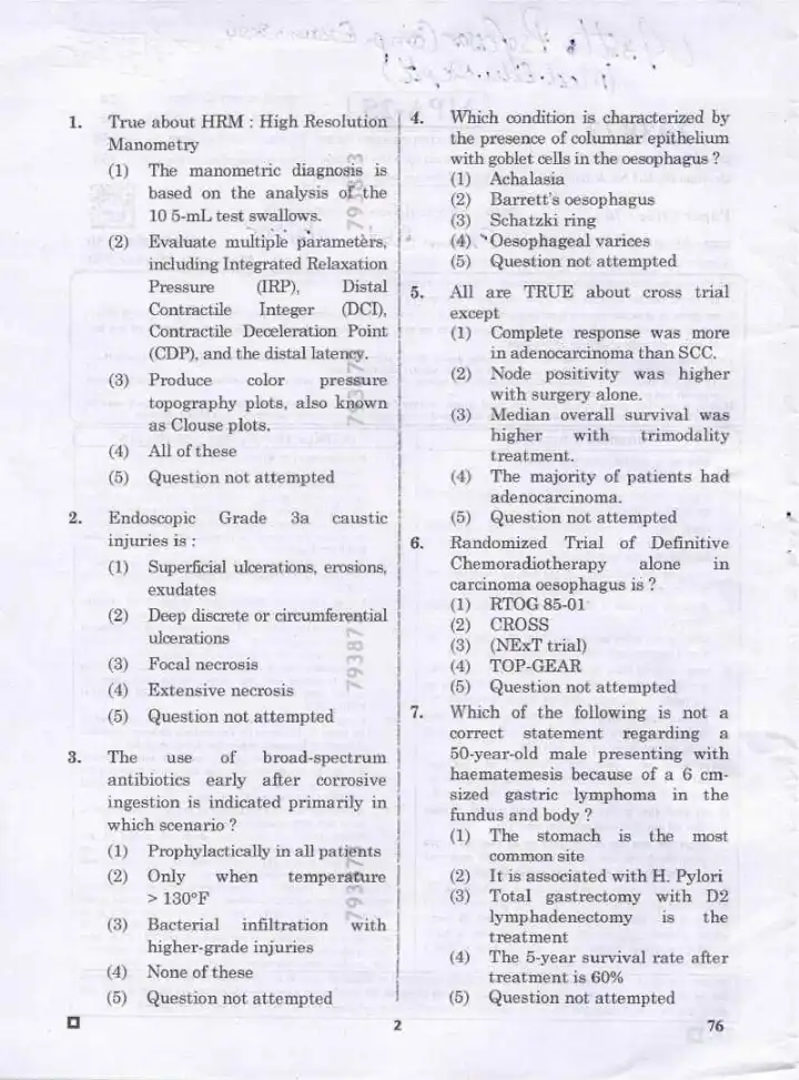RPSC Asst. Professor Medical Edu 2024 Surgical Gastroenterology question paper page 1 instructions scan PDF download