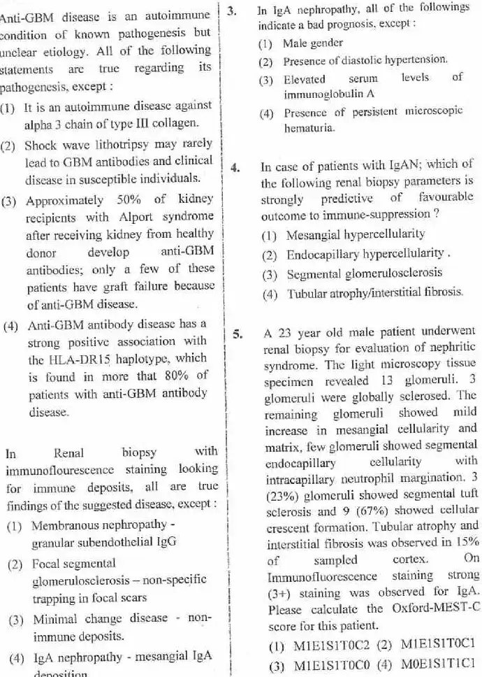 RPSC Asst. Professor Nephrology 2020 question paper page 1 scan PDF download, showing exam instructions and header details for RPSC medical recruitment.