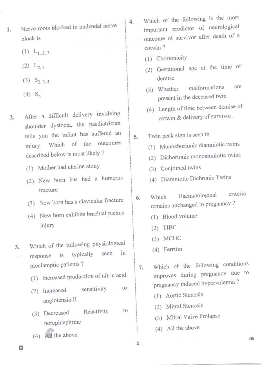 RPSC Asst. Professor Obstetrics & Gynaecology 2020 question paper page 1 instructions scan PDF download