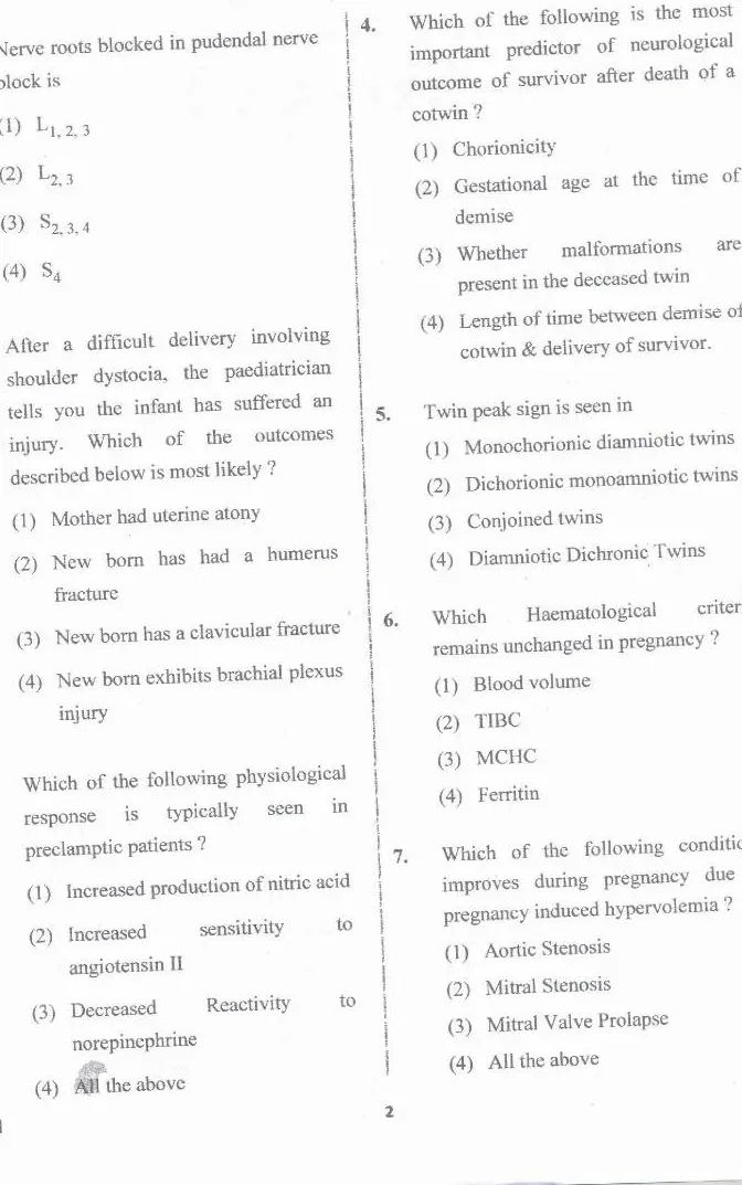 RPSC Asst. Professor Obstetrics & Gynaecology 2020 question paper page 1 instructions scan PDF download