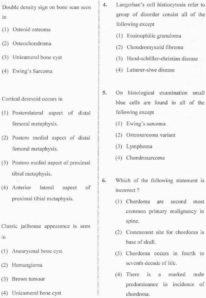RPSC Asst. Professor Orthopaedics 2020 question paper page 1 instructions scan PDF download