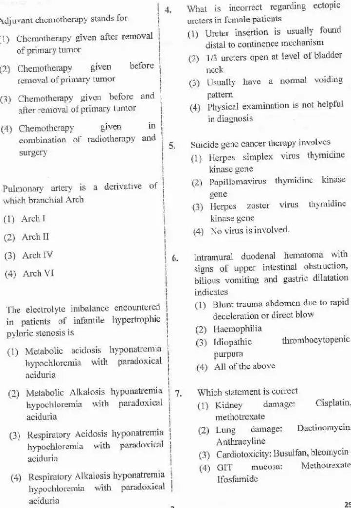 RPSC Asst. Professor Paediatric Surgery 2020 question paper page 1 instructions scan PDF download