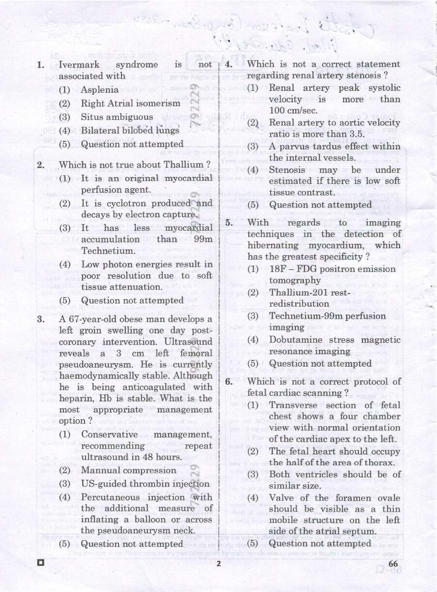 RPSC Asst. Professor Radio Diagnosis 2024 question paper page 1 instructions scan PDF download