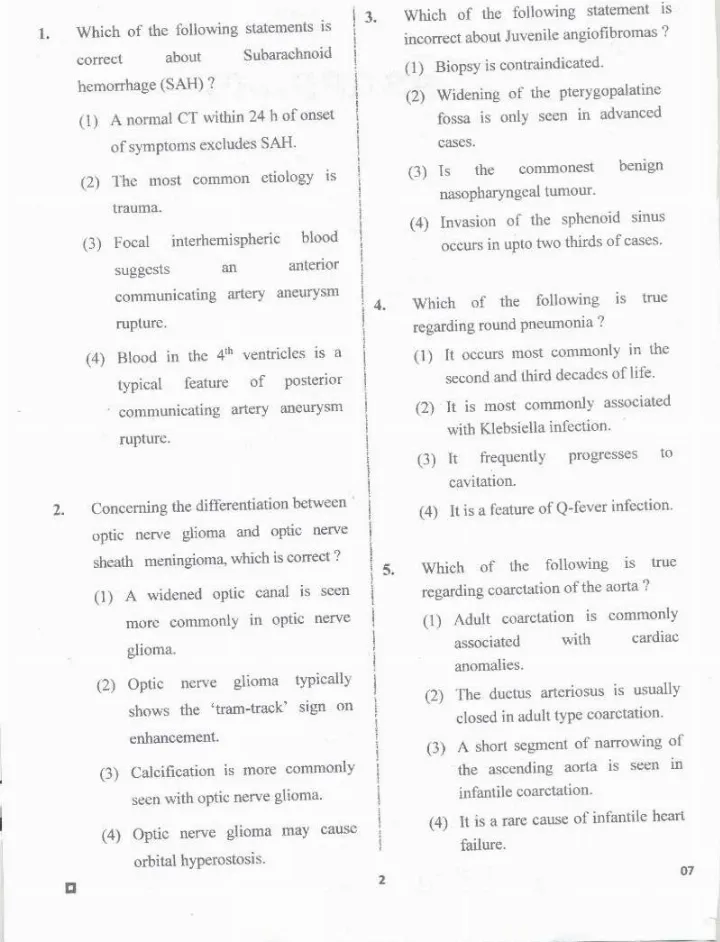 RPSC Asst. Professor Radiodiagnosis 2020 question paper page 1 instructions scan PDF download