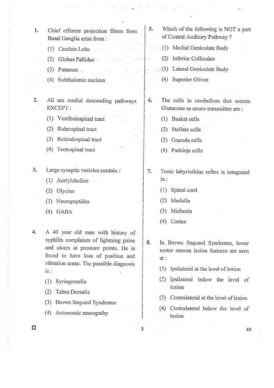 RPSC Asst. Professor and Sr. Demonstrator 2020 Physiology question paper page 1 instructions scan PDF download