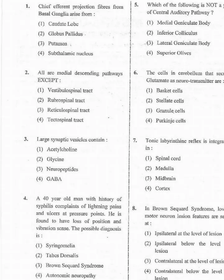 RPSC Asst. Professor and Sr. Demonstrator 2020 Physiology question paper page 1 instructions scan PDF download