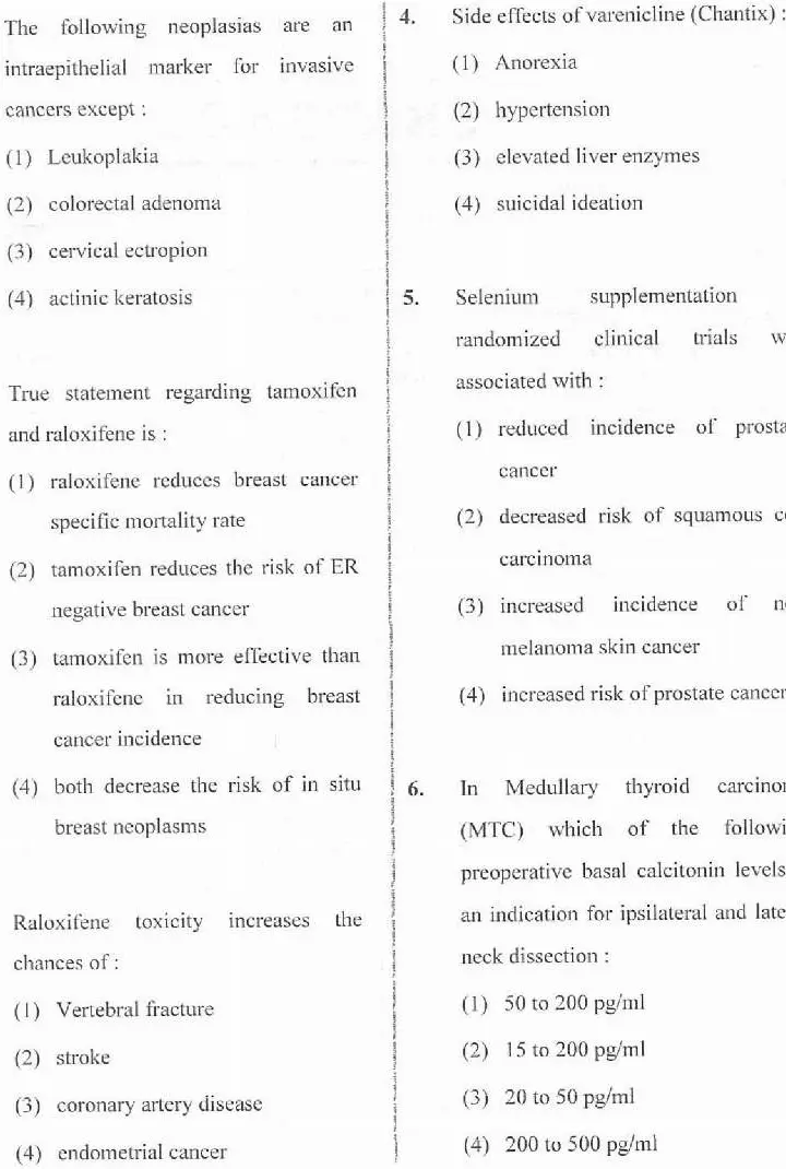 RPSC Asst. Professor Surgical Oncology 2020 question paper page 1 instructions scan PDF download