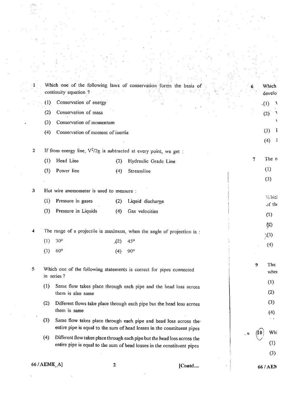 RPSC Asstt. Engg. Mechanical 2011 question paper page 1 instructions scan PDF download. Includes exam rules, marks, and warnings.