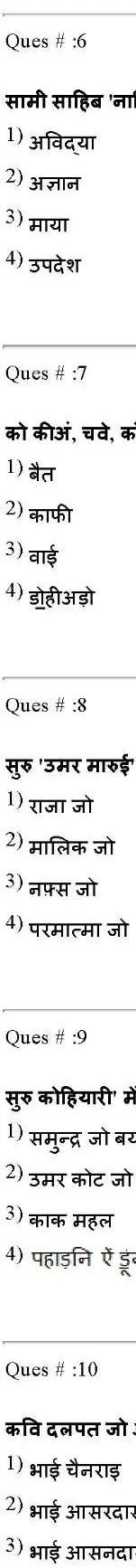 RPSC College Lecturer 2014 Sindhi-II question paper page 1 instructions and exam header scan PDF download