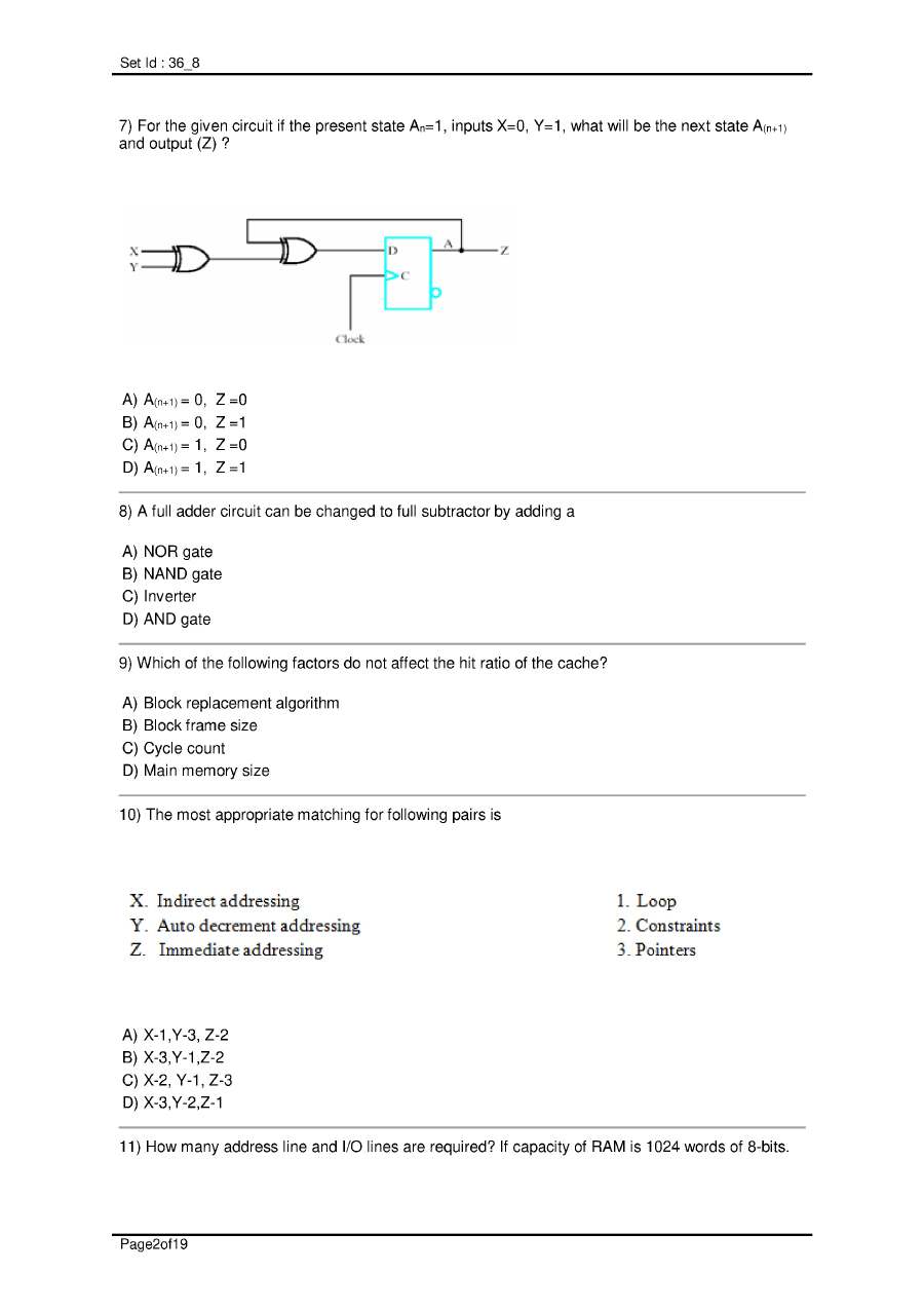 RPSC Lecturer Computer Engineering 2014 question paper page 1 instructions scan PDF download