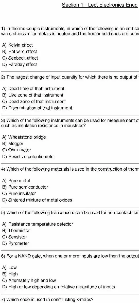 RPSC Lecturer Electronics Engineering 2014 question paper page 1 instructions scan PDF download for Rajasthan Govt Jobs