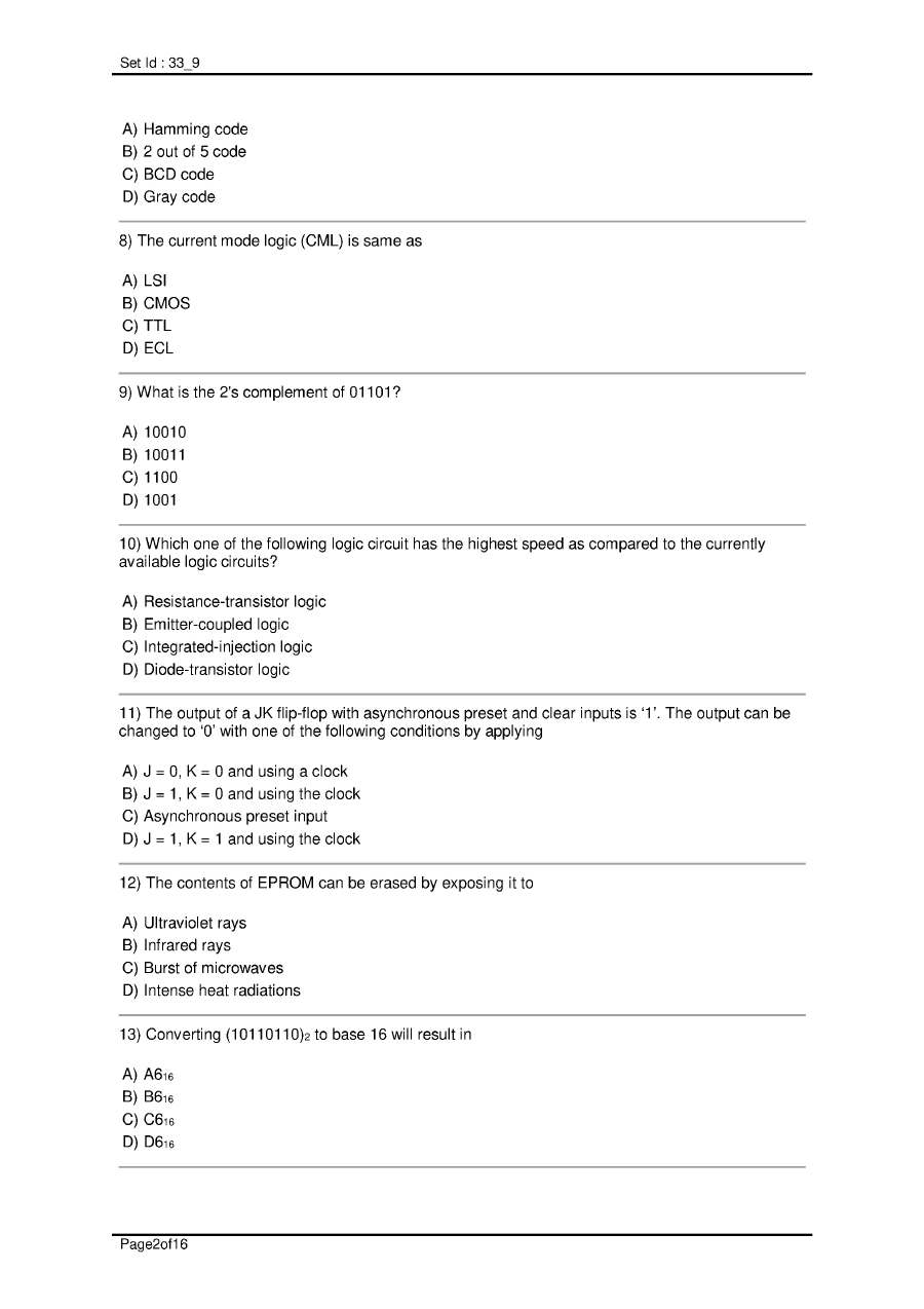 RPSC Lecturer Electronics Engineering 2014 question paper page 1 instructions scan PDF download for Rajasthan Govt Jobs