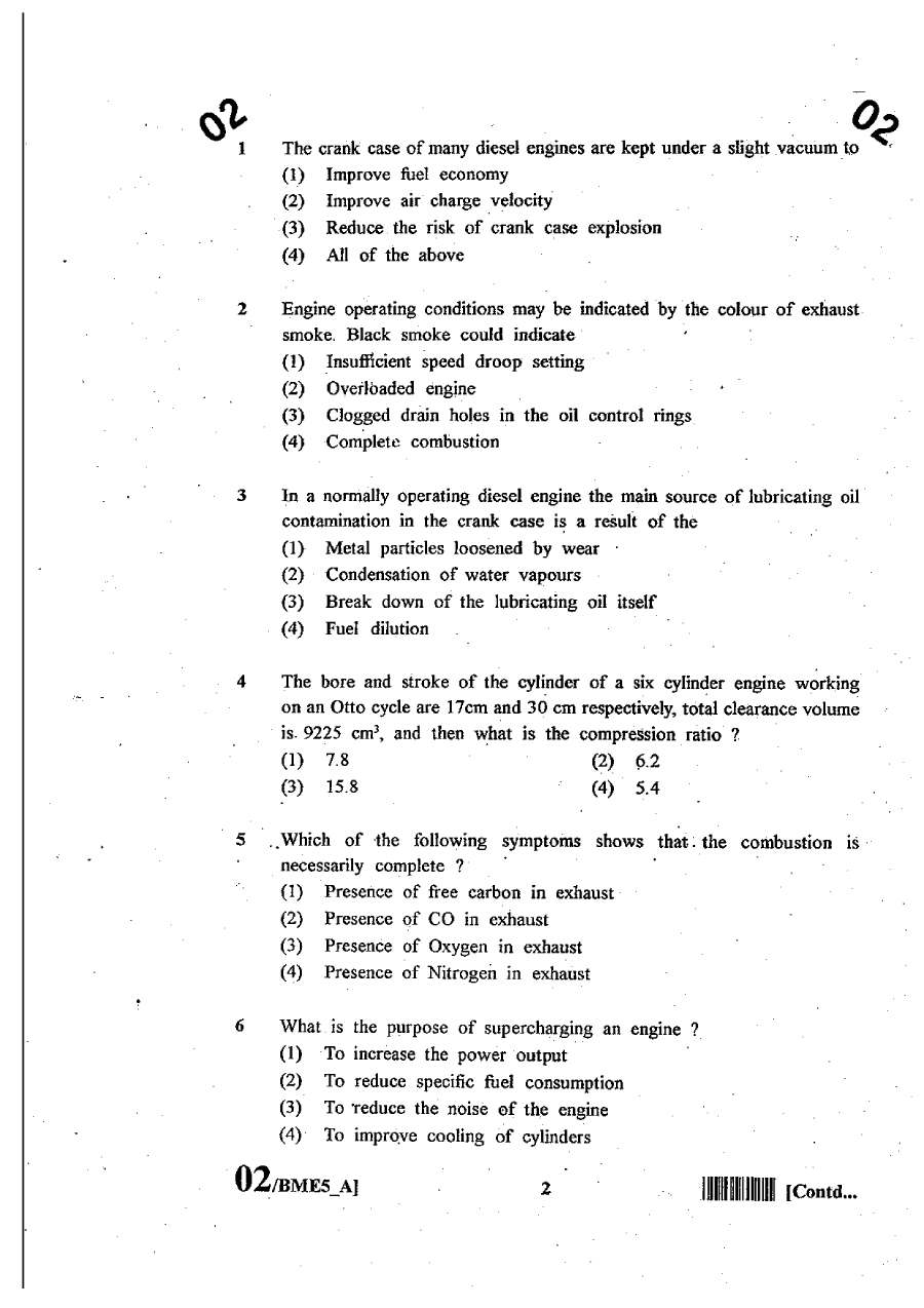RPSC Lecturer Mechanical Engineering 2011 question paper page 1 instructions scan PDF download