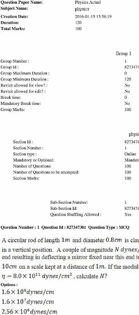 RPSC Lecturer Physics Actual 2014 question paper page 1 scan PDF download, showing exam name, subject, duration, marks, and paper details.