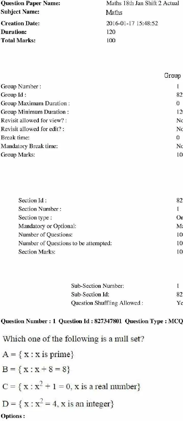 RPSC Lecturer (Tech. Edu.) 2014 Mathematics Master Set question paper page 1 instructions scan PDF download