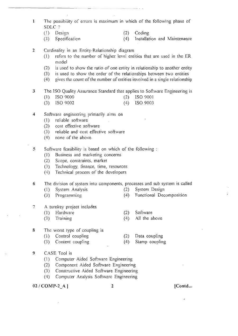 RPSC Programmer Exam 2013 Paper-II question paper page 1 instructions scan PDF download