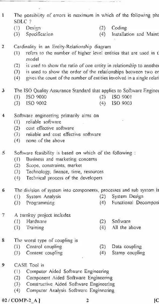 RPSC Programmer Exam 2013 Paper-II question paper page 1 instructions scan PDF download