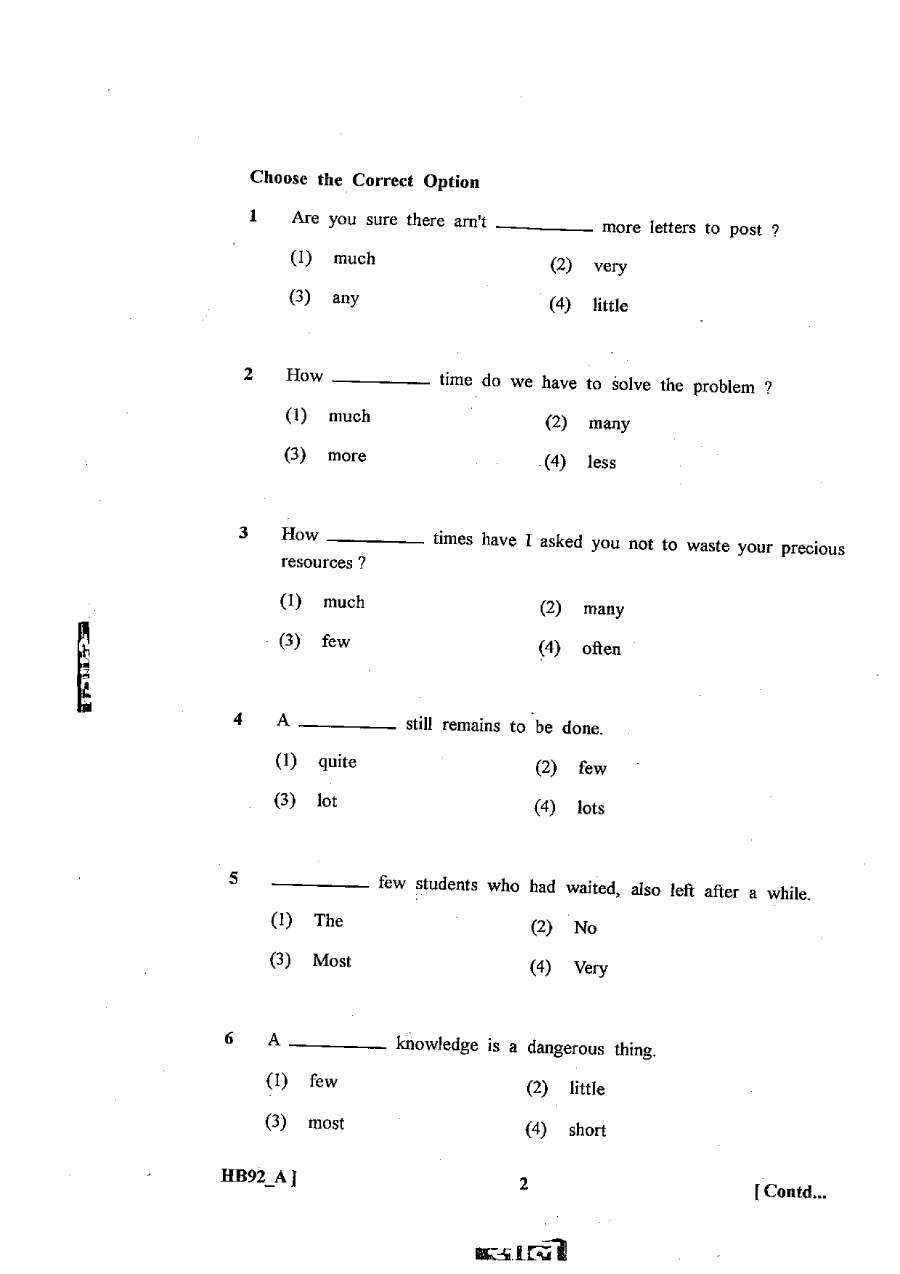RPSC School Lecturer 2013 English Paper-II question paper page 1 instructions scan PDF download