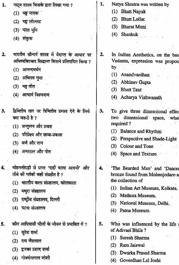 RPSC School Lecturer Drawing 2015 question paper page 1 instructions scan PDF download