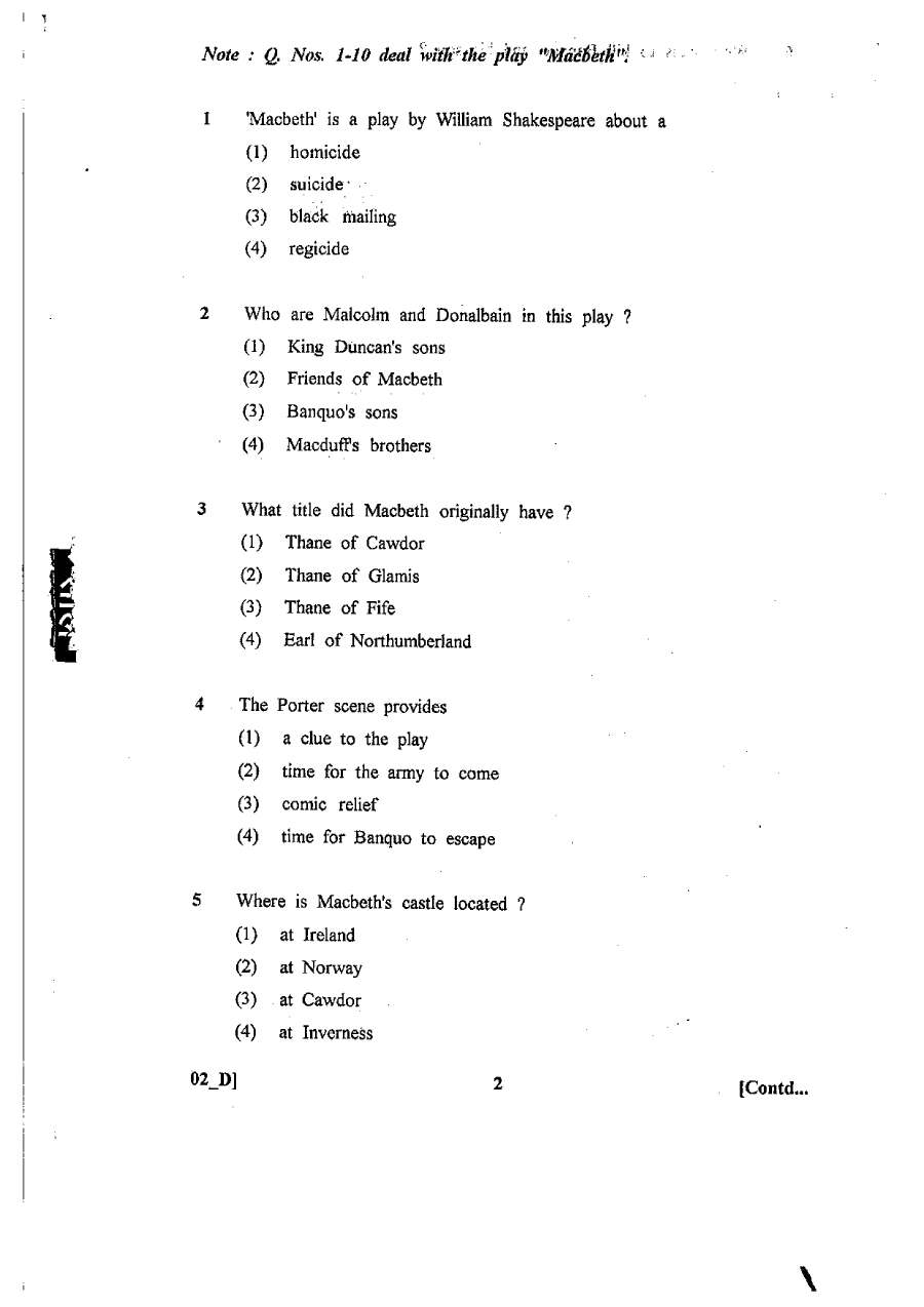 RPSC School Lecturer English 2011 question paper page 1 instructions scan PDF download