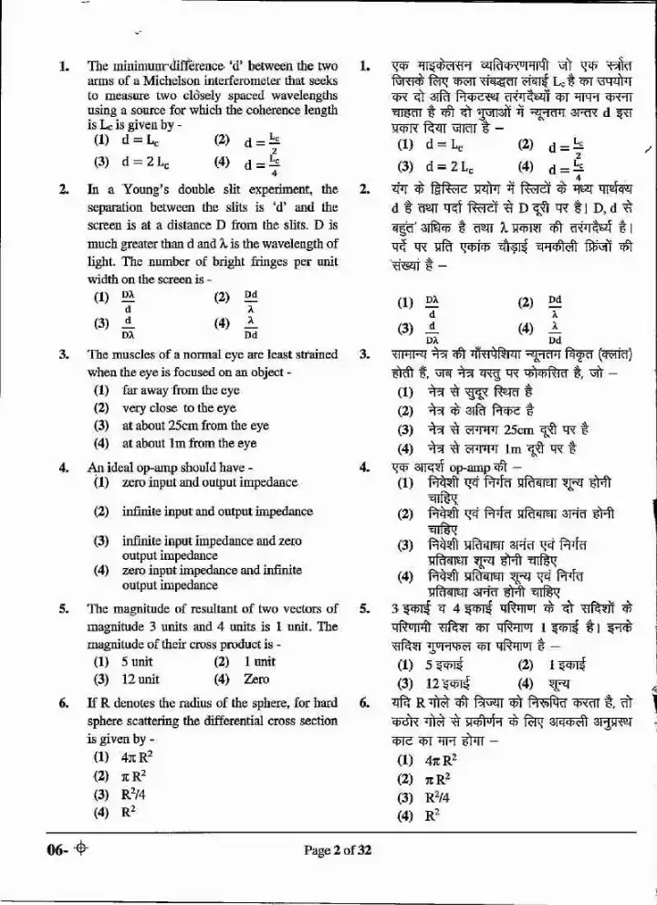 RPSC School Lecturer (School Edu.) 2022 Physics Paper-II question paper page 1 scan, showing exam instructions for candidates and paper header details.