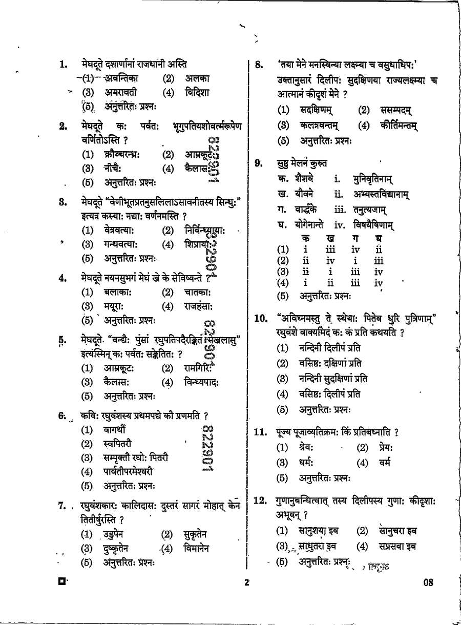 RPSC School Lecturer Sahitya Paper-II 2024 question paper page 1 instructions scan PDF download. Includes exam details, paper code, subject, time, marks, and candidate instructions.