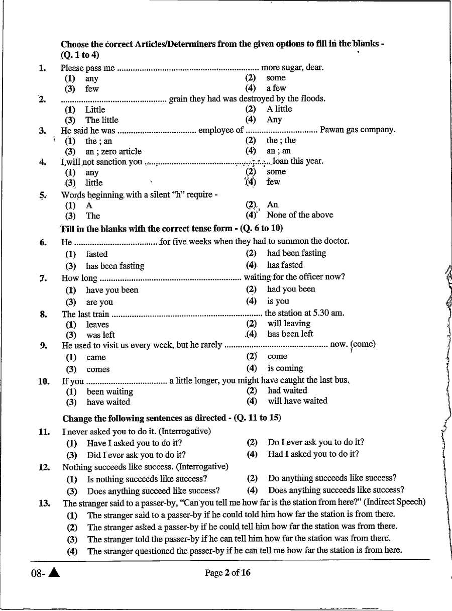 RPSC School Lecturer (School Edu.) 2022 Paper-II English question paper page 1 scan, showing exam instructions and header details. PDF download available.