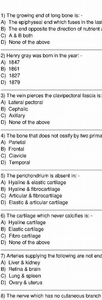 RPSC Senior Demonstrator Anatomy 2015 question paper page 1 instructions and exam header scan PDF download