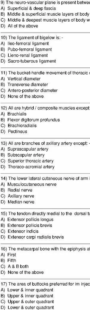 RPSC Senior Demonstrator Anatomy 2015 question paper page 1 instructions and exam header scan PDF download