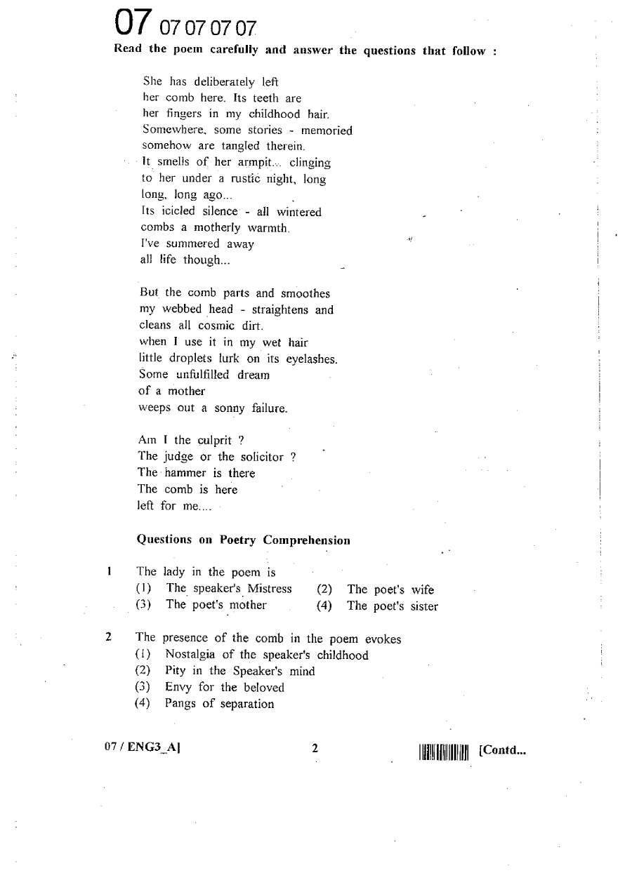 RPSC SET 2012 English Paper III question paper page 1 instructions scan PDF download. Includes exam details like subject, code, marks, and time. Also contains general instructions for candidates in English and Hindi.