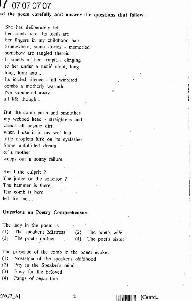 RPSC SET 2012 English Paper III question paper page 1 instructions scan PDF download. Includes exam details like subject, code, marks, and time. Also contains general instructions for candidates in English and Hindi.