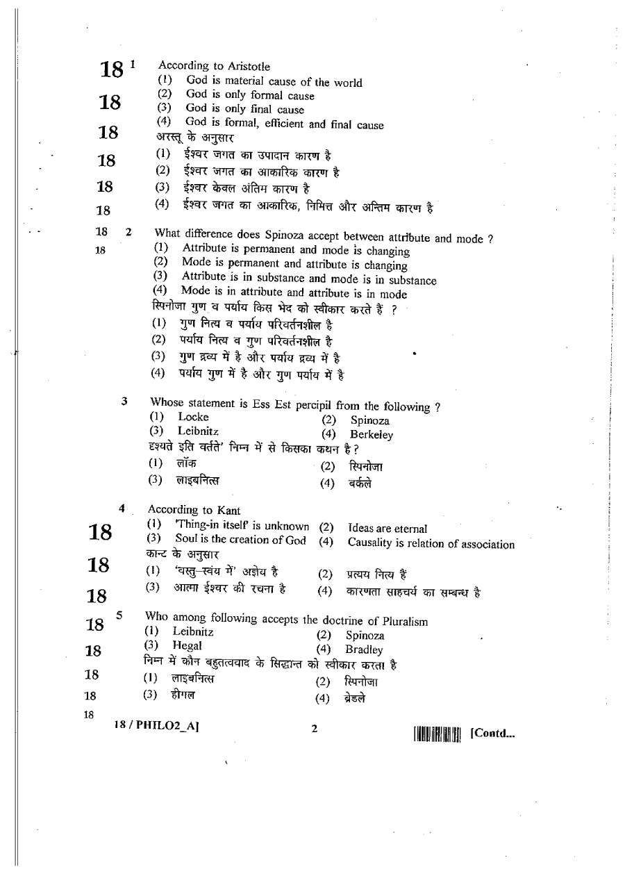 RPSC SET 2012 Philosophy Paper II question paper page 1 scan PDF download, showing exam instructions in Hindi and English, Roll Number, Subject Code.