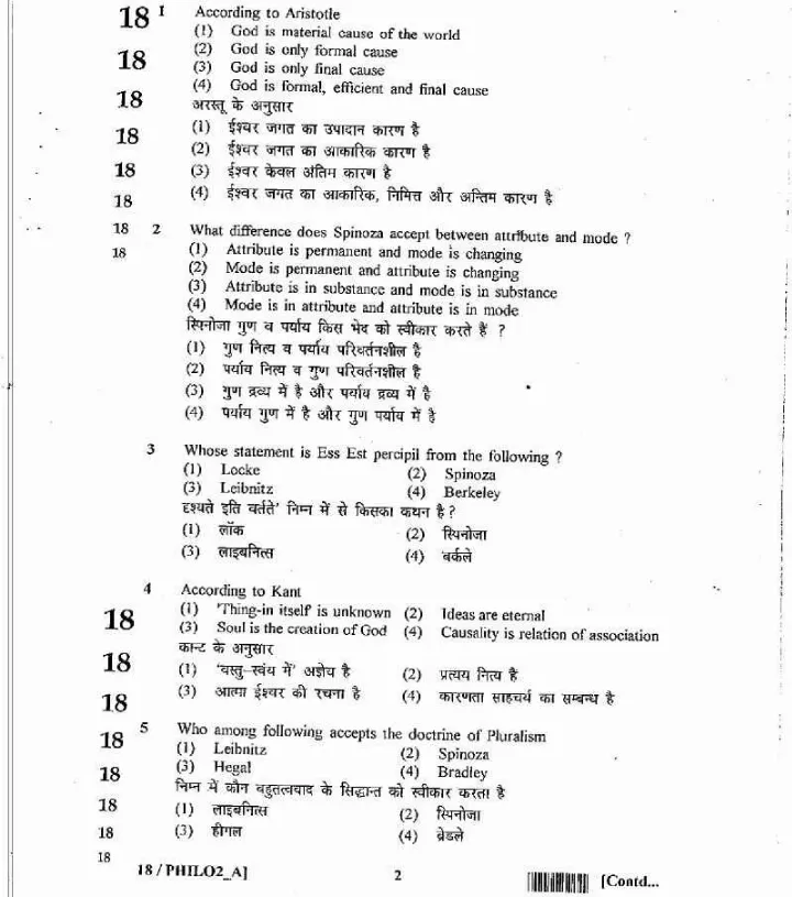 RPSC SET 2012 Philosophy Paper II question paper page 1 scan PDF download, showing exam instructions in Hindi and English, Roll Number, Subject Code.