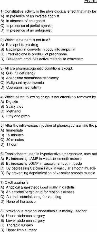 RPSC Sr. Demonstrator 2015 Pharmacology question paper page 1 instructions scan PDF download