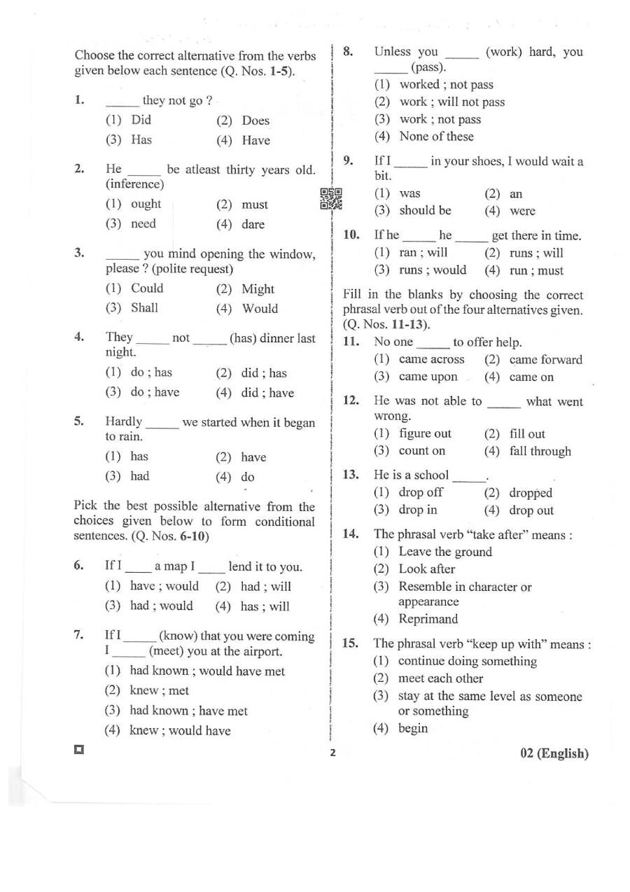 RPSC Sr. Teacher Gr II (TSP) 2018 English Paper II question paper page 1 scan PDF download, exam header, booklet number, marks, time, candidate instructions