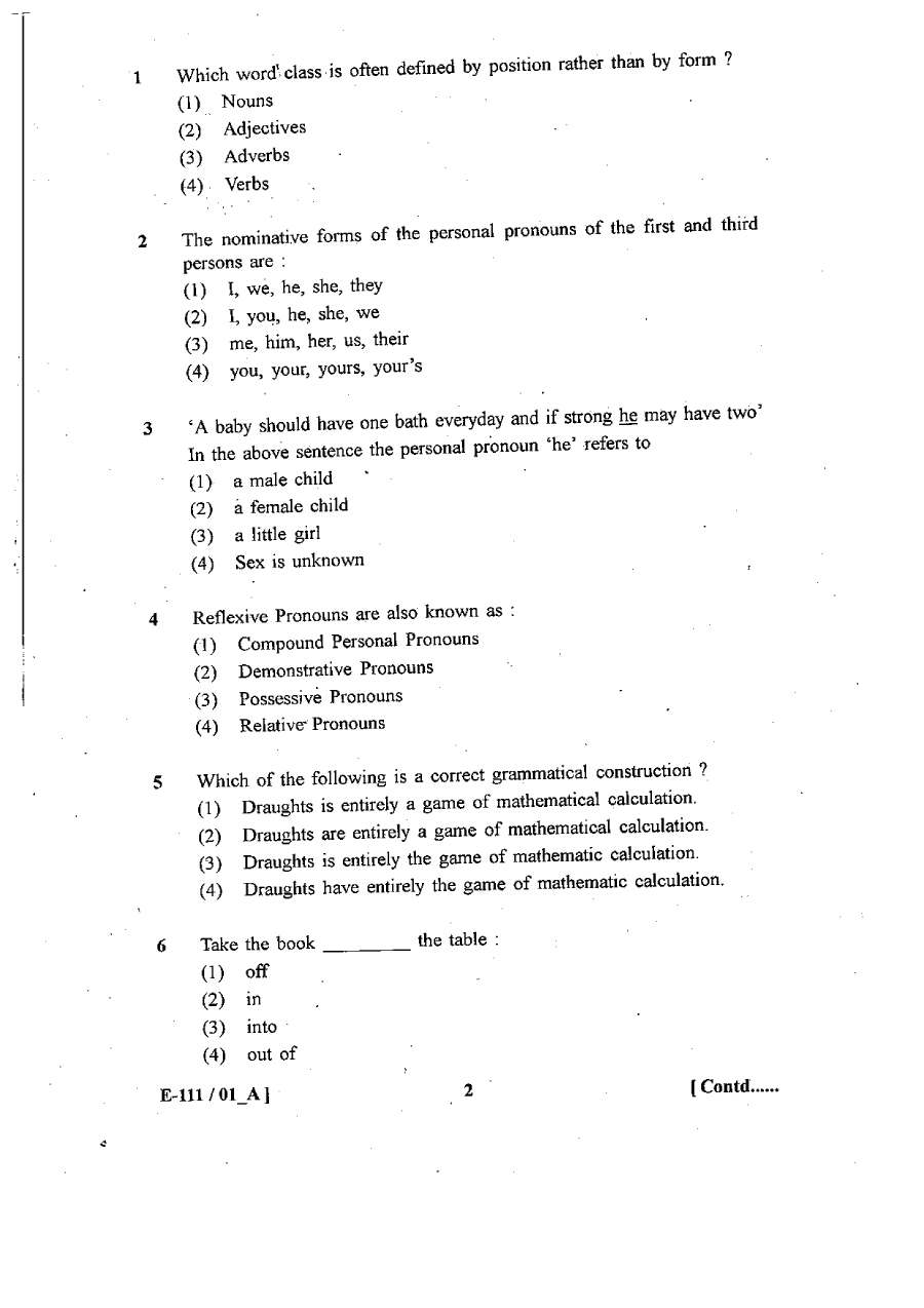 RPSC Sr. Teacher Grade II 2011 English question paper page 1 instructions scan PDF download