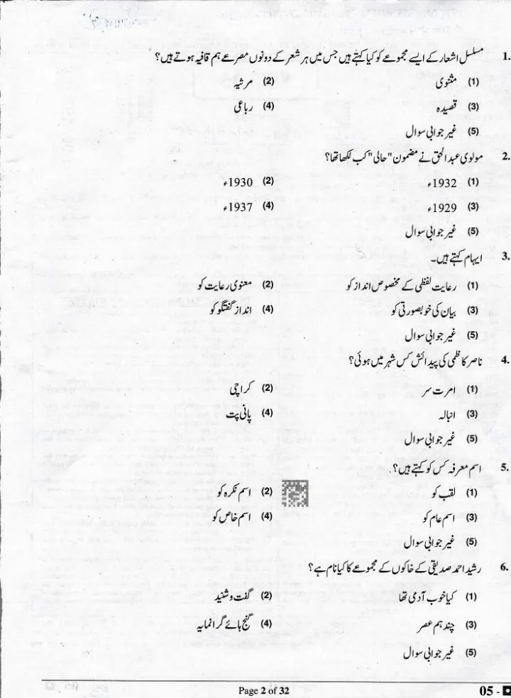 RPSC Senior Teacher Urdu Paper-II 2024 question paper page 1 scan showing exam instructions, header details, and paper code. PDF download available.