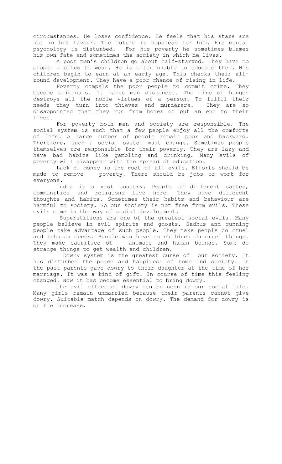RPSC Stenographer Exam 2011 English Stenography Paper page 1 scan, showing exam header and introductory text on unemployment and poverty. PDF download.